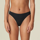 This flattering black thong with a playful flower at the back is femininity at its finest.