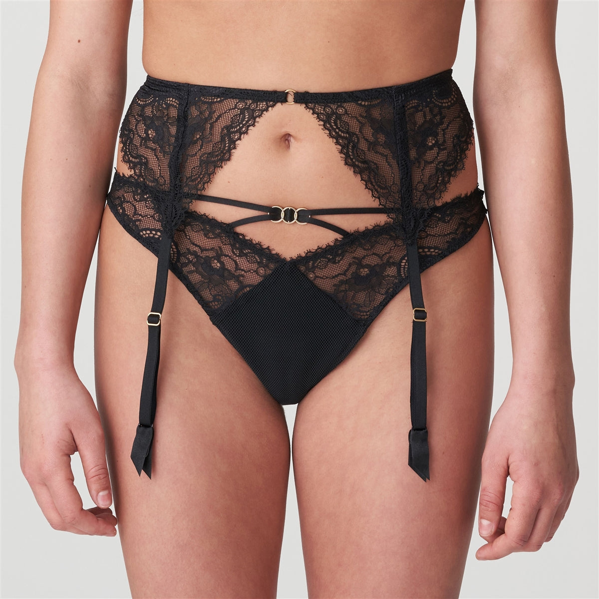 Junoo black suspender belt - a playful accessory you can wear on the hips or off the waist.