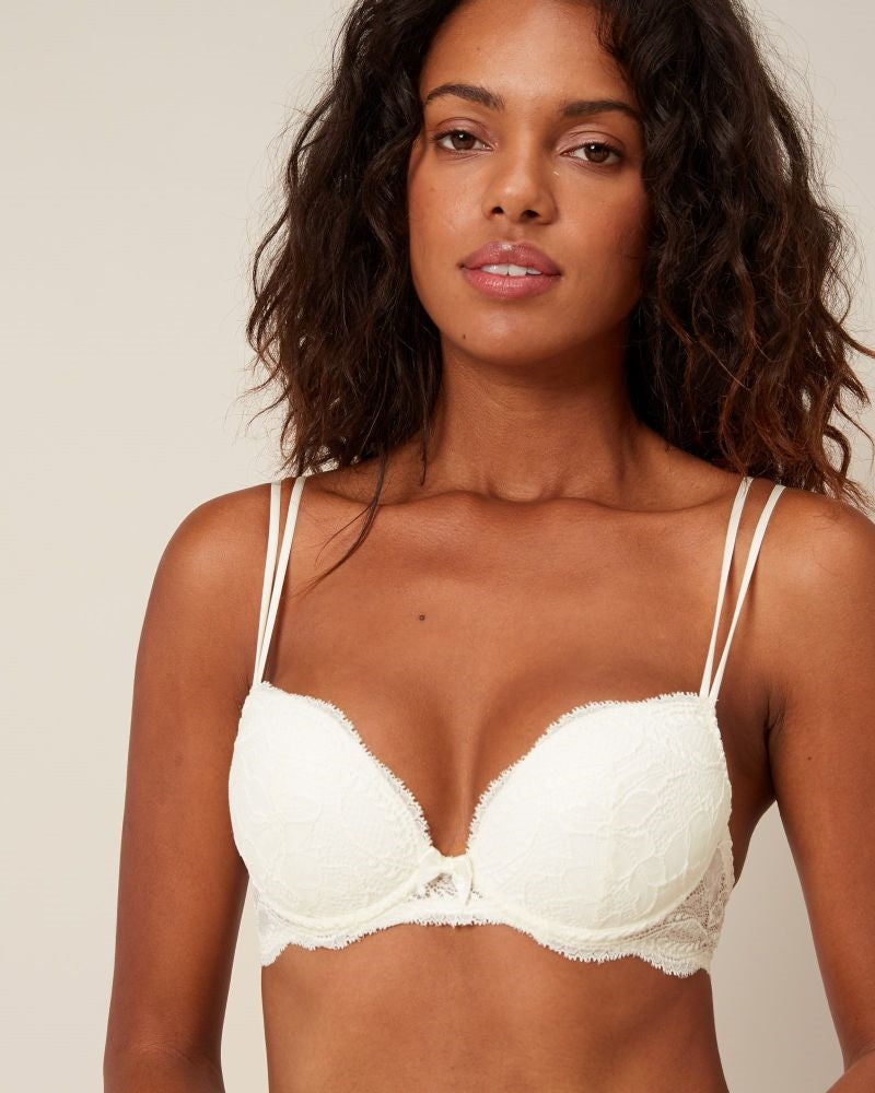 Ivory Lace Push Up Bra with Underwire