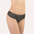All lace black brazilian style brief by luxury designer, Cotton Club Made in Italy
