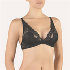Black soft cup lace bralette with underwire by Cotton Club, Made in Italy