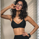 Black smooth soft cup bra without underwire made from a beautiful soft microfibre fabric