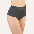Beautiful black lace high waist brief by designer label, Made in Italy