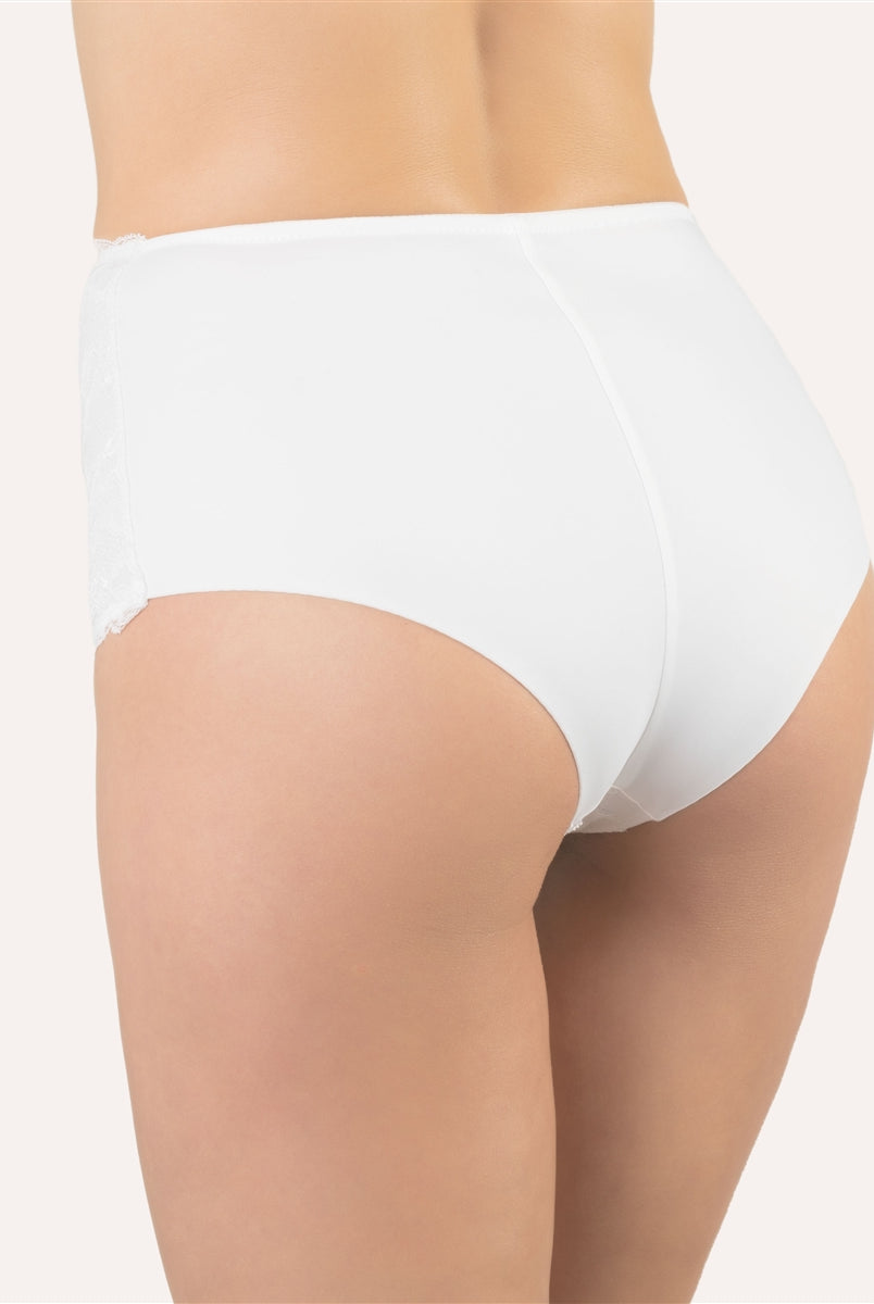 Cotton Club Cecilia High Waist Brief - White - La Donna