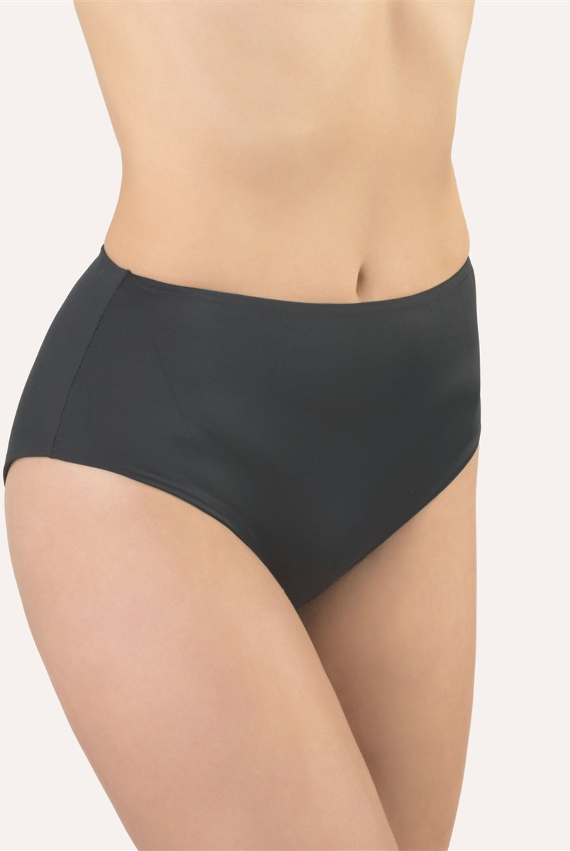 Good quality black high waist brief made from super soft microfibre fabric
