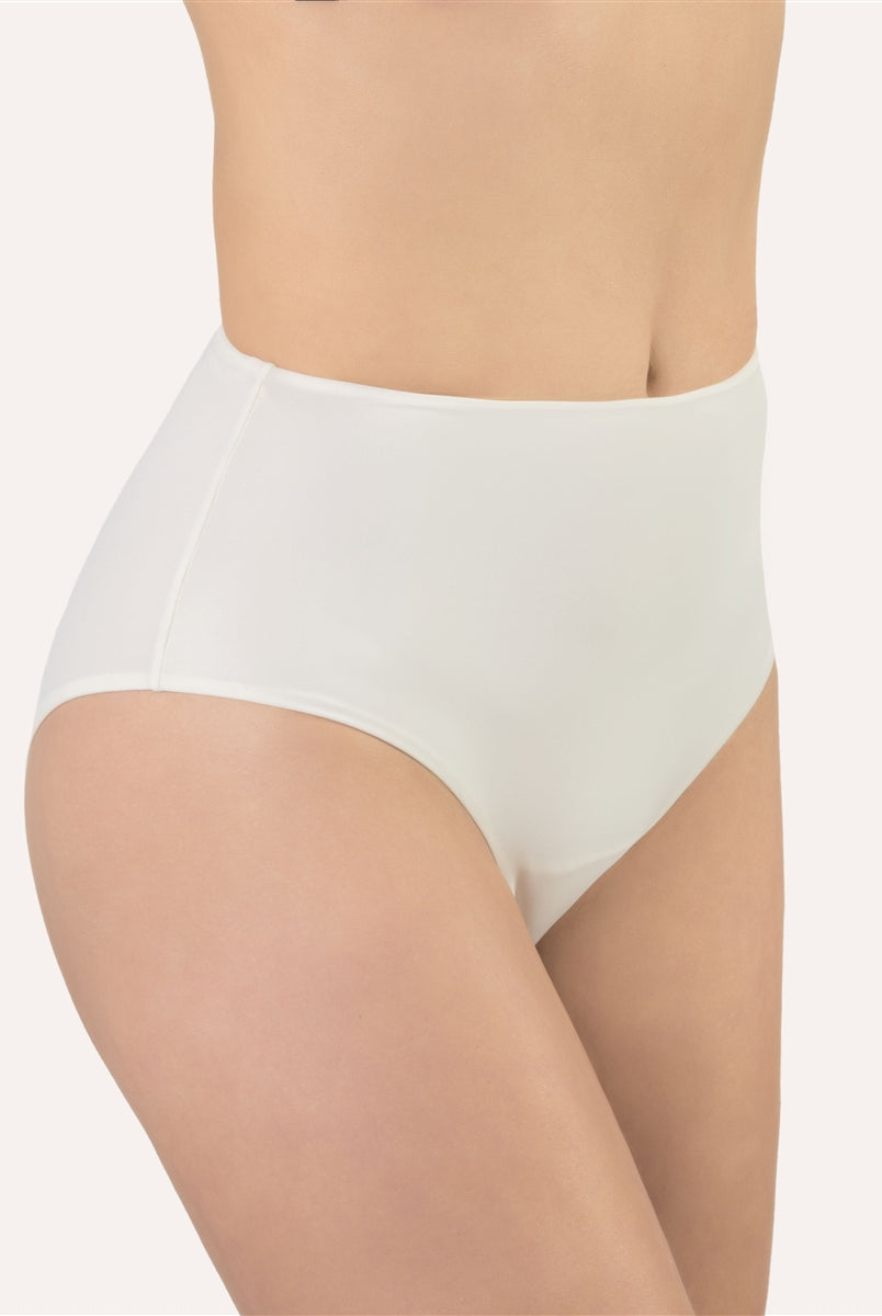 Good quality ivory high waist brief made from super soft microfibre fabric