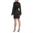 Cotton Club Intrepido Silk Robe - Black - La Donna