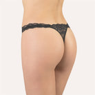 Cotton Club Luna Thong - Black - La Donna