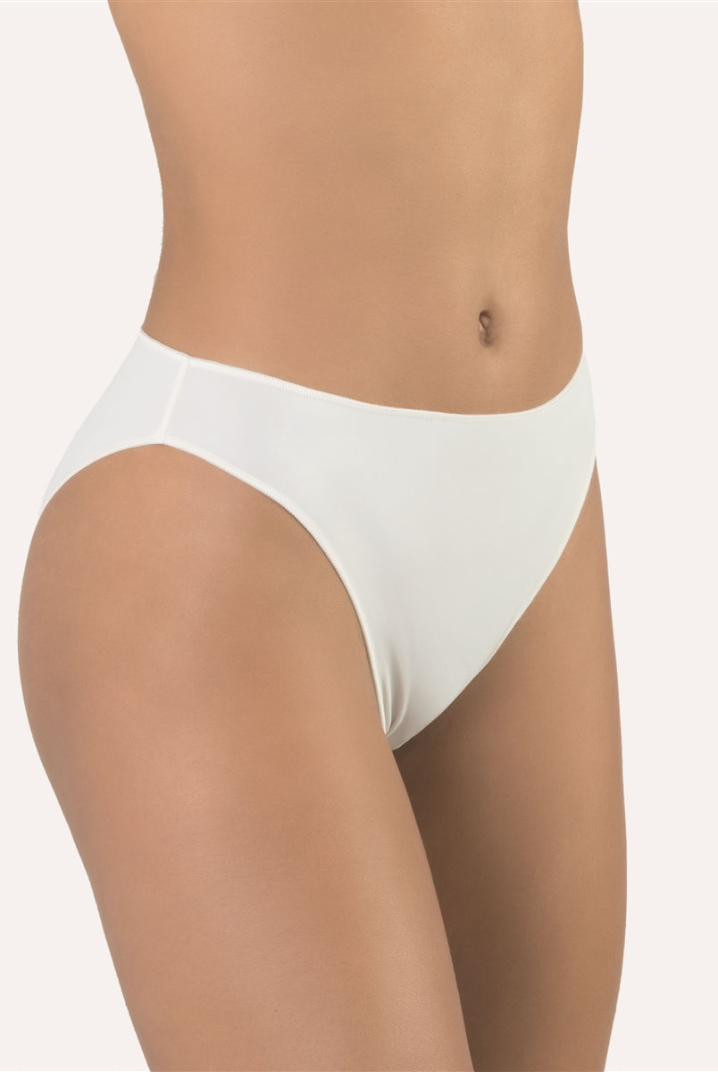 High quality ivory microfibre plain bikini brief
