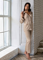 Cotton Club Satin Trim Viscose PJ Set - La Donna