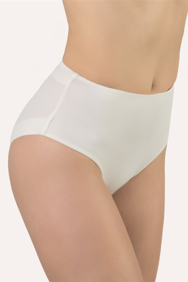 Ivory high waist and high leg cut microfibre brief