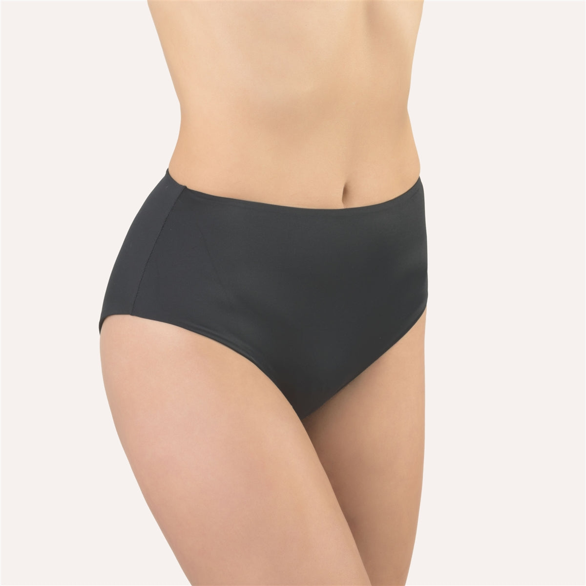 Good quality black high waist brief made from super soft microfibre fabric