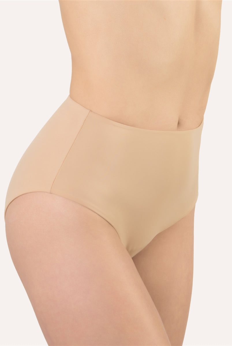 Good quality nude high waist brief made from super soft microfibre fabric