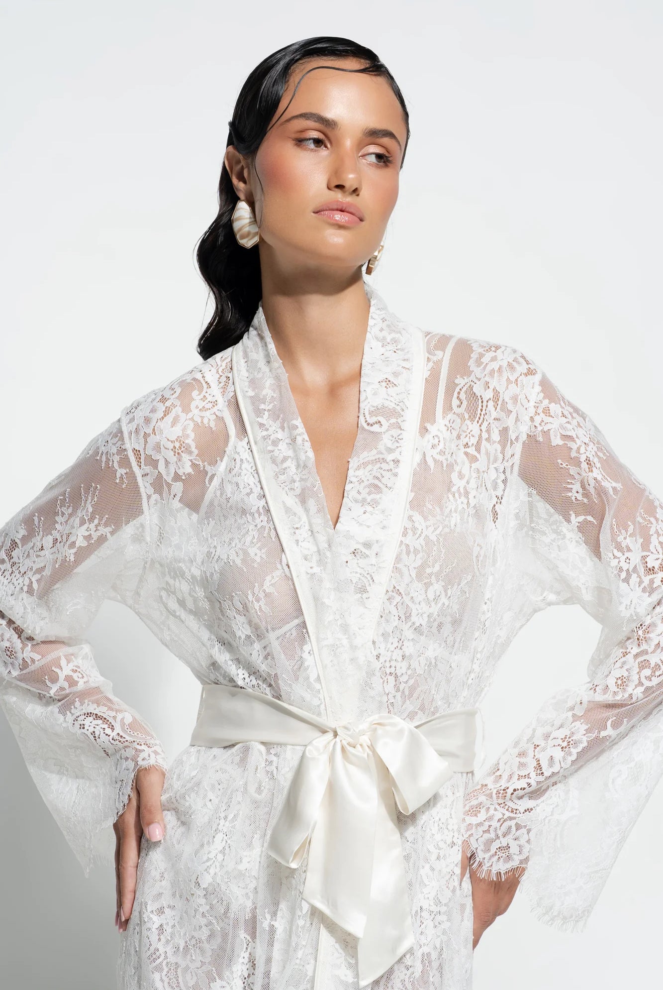 Ginia Aurielle Lace Robe - La Donna