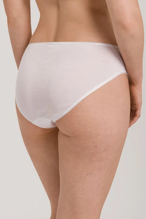 Hanro Cotton Seamless Midi Briefs - White - La Donna