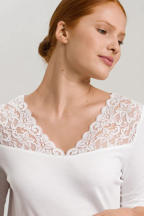 Hanro Moments 3/4 Sleeve Cotton Nightdress - La Donna