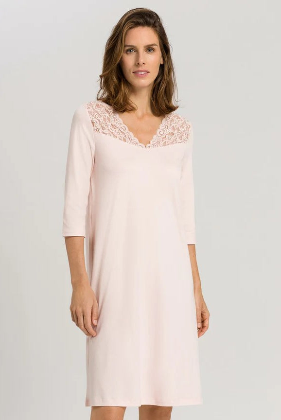 Hanro Moments 3/4 Sleeve Cotton Nightdress - La Donna