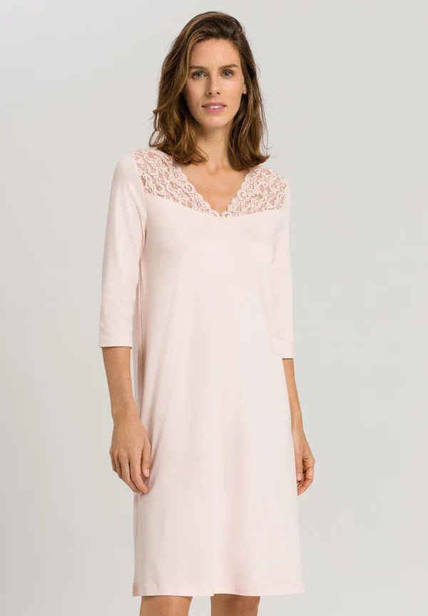 Hanro Moments 3/4 Sleeve Cotton Nightdress - La Donna