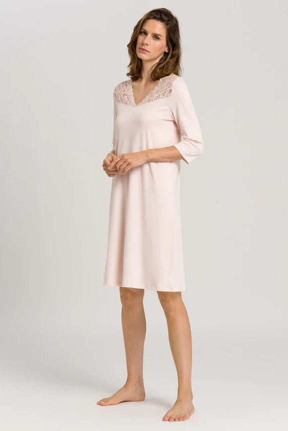 Hanro Moments 3/4 Sleeve Cotton Nightdress - La Donna