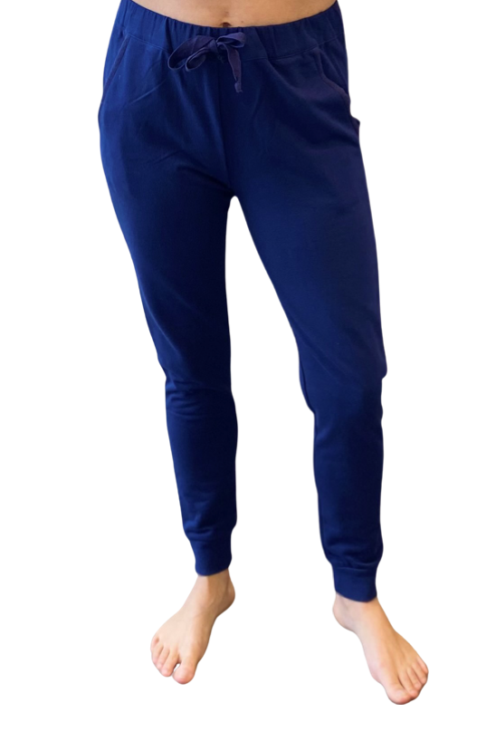 Lounge pants that are delicately soft and drape beautifully with an elastic waist and front tie.