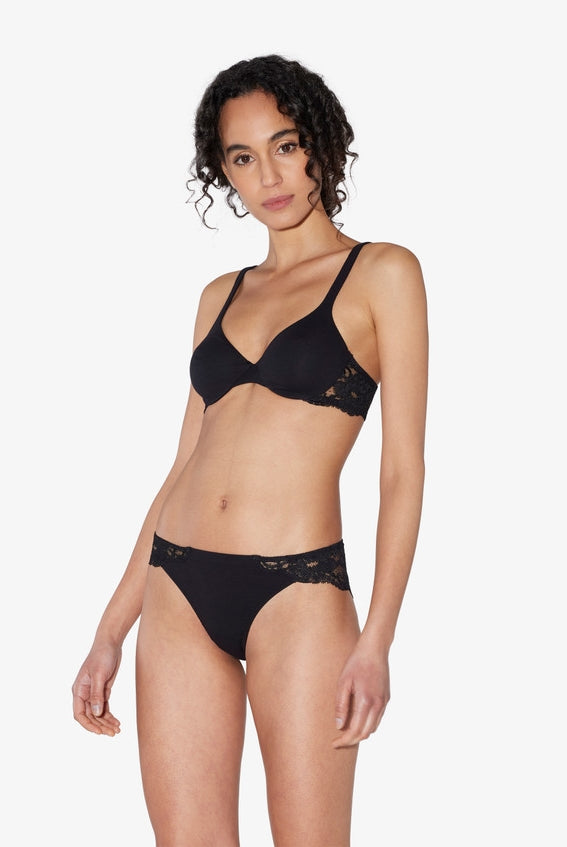 La Perla Souple Cotton Brazilian Brief - Black - La Donna