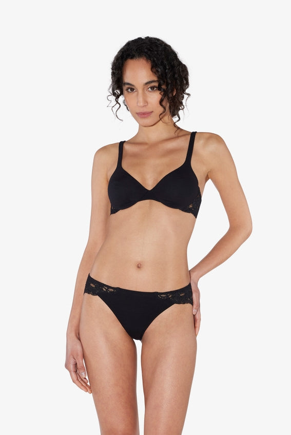La Perla Souple Cotton Brazilian Brief - Black - La Donna
