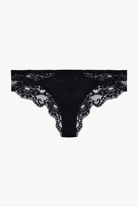 La Perla Souple Cotton Brazilian Brief - Black - La Donna