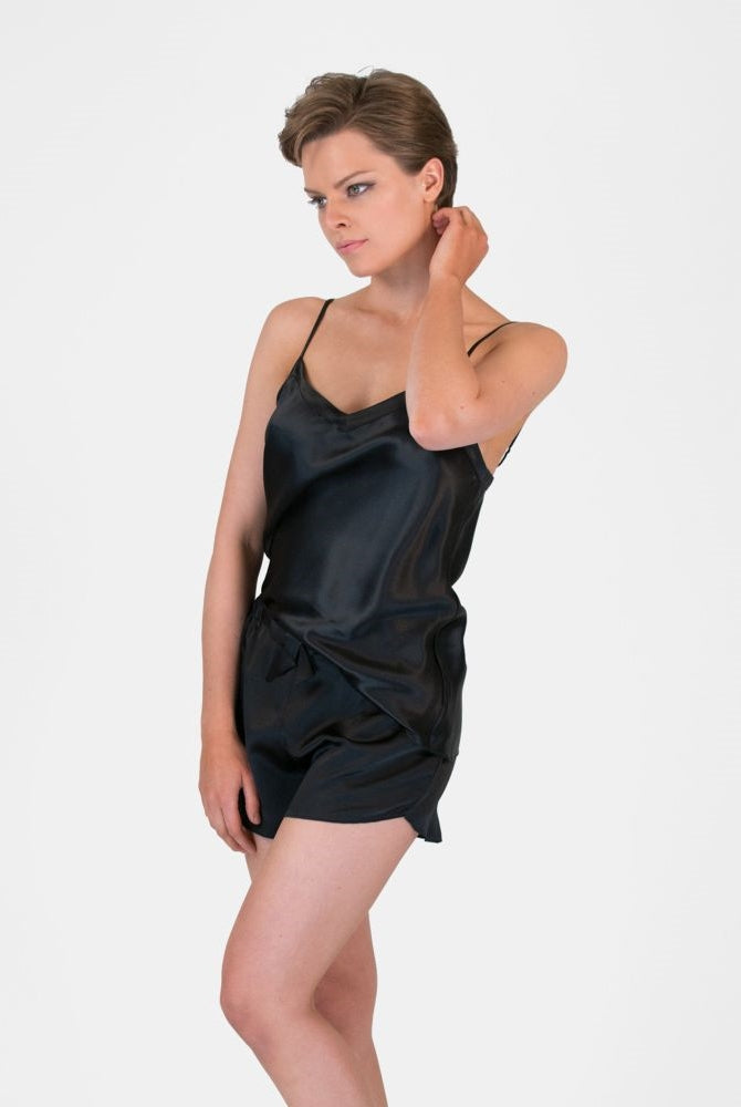 Love & Lustre Black Silk Camisole - La Donna