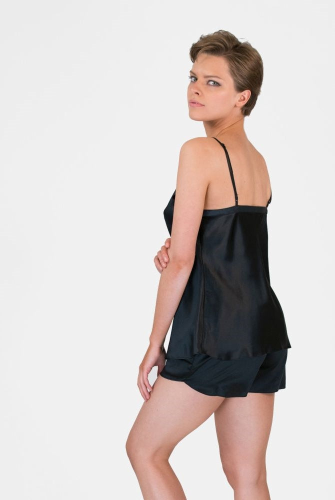 Love & Lustre Black Silk Camisole - La Donna