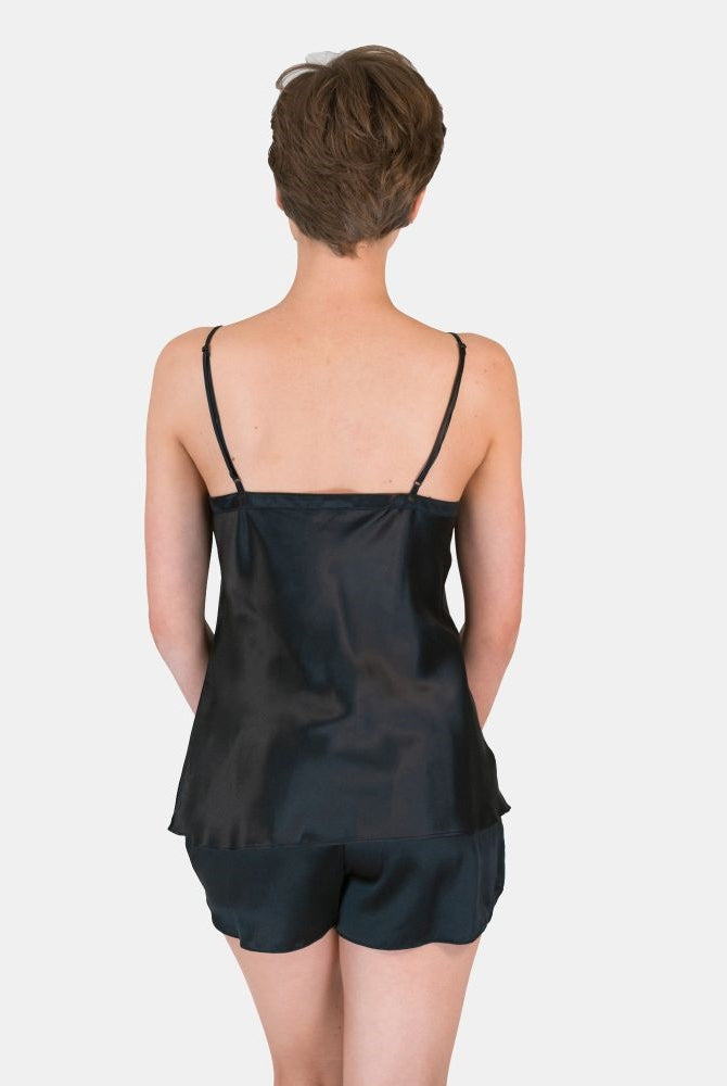 Love & Lustre Black Silk Camisole - La Donna