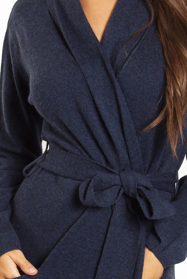 Love & Lustre Cashmere Robe - Navy - La Donna