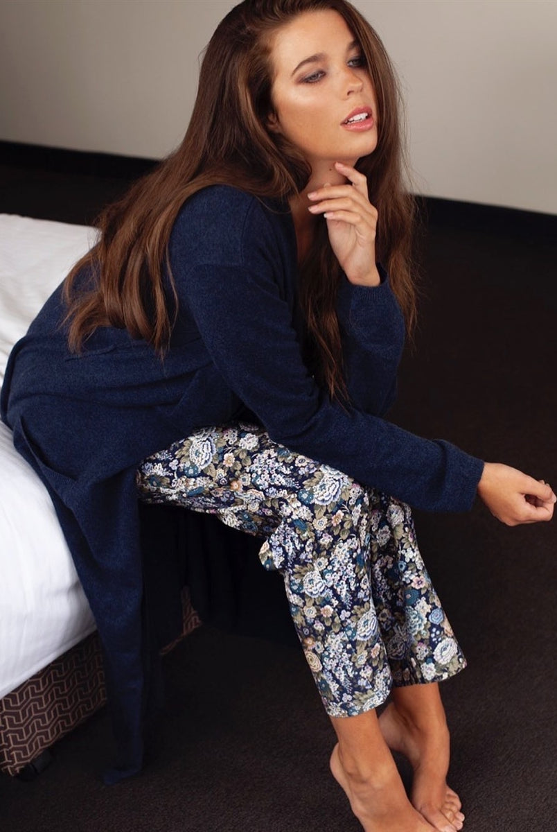 Love & Lustre Cashmere Robe - Navy - La Donna