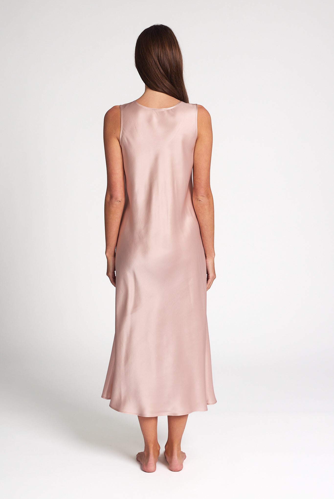 Love & Lustre Mono Silk Long Nightdress - Dusk Pink - La Donna