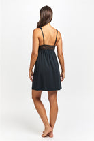 Love & Lustre Premium Modal Butterfly Short Nightdress - Black - La Donna