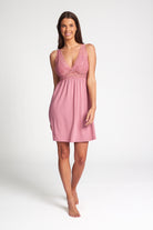 Love & Lustre Premium Modal Butterfly Short Nightdress - Mulberry - La Donna