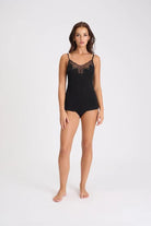 Love & Lustre Silk Jersey Lace Camisole - Black - La Donna