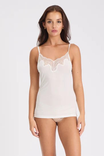 Love & Lustre Silk Jersey Lace Camisole - Ivory - La Donna