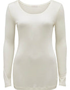 Love & Lustre Silk Jersey Long Sleeve Top - Ivory - La Donna