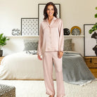 Love & Lustre Silk Piped PJ Set - Dusk Pink - La Donna