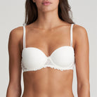 This balconette style ivory bra lifts the breasts and creates a natural, rounded shape. Provides wide underwiring for necessary comfort.