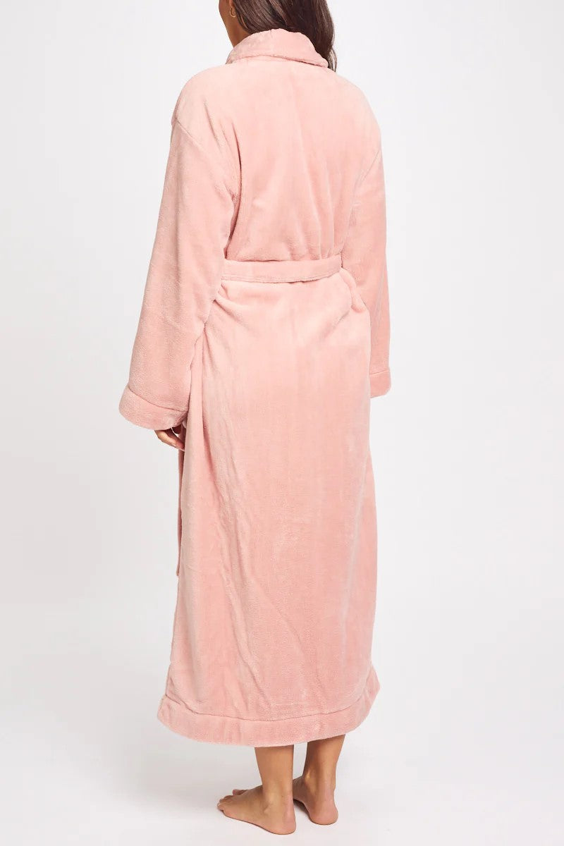 Morning Honey Fluffy Robe - Pink - La Donna