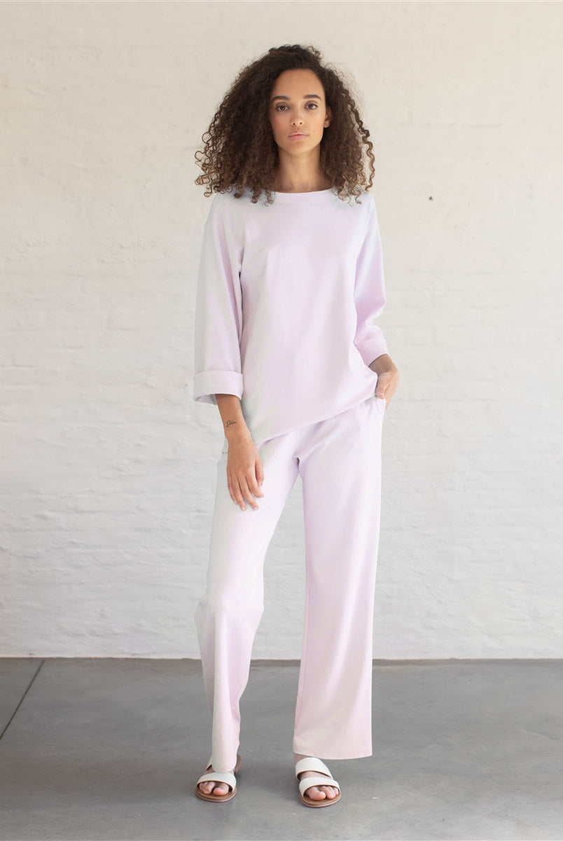 Made from the most beautiful and soft cotton fabric, this luxurious PJ Loungewear set offers absolute comfort featuring pink blush long sleeve and matching pants with drawstring waistband.