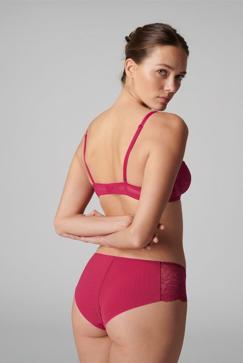 A feminine, boycut brief in a gorgeous raspberry colour by designer label Simone Perele.