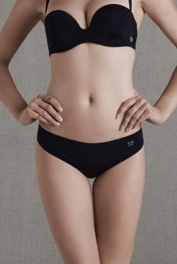 Black bikini style mcrofibre brief