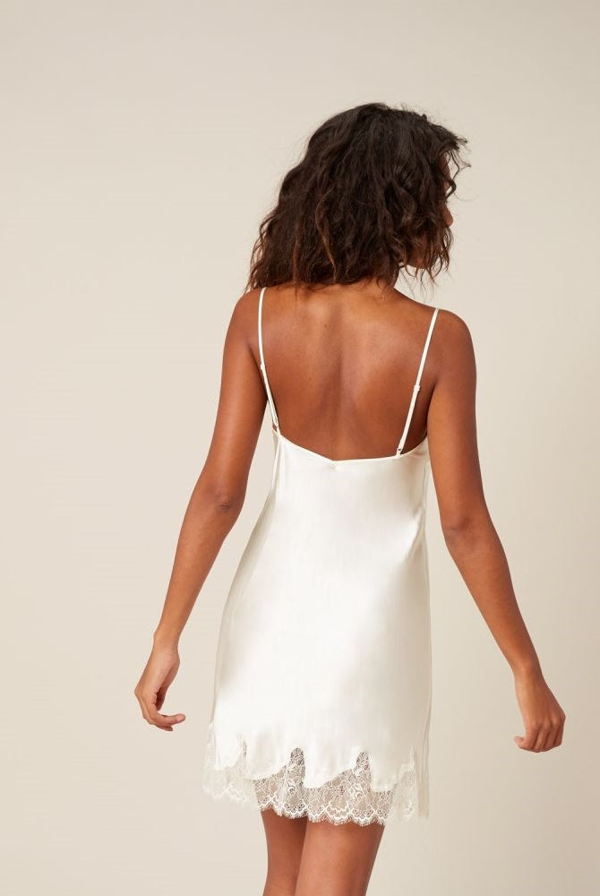 Simone Perele Nocturne Silk Chemise - Natural - La Donna