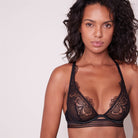 Gorgeous black triangle sheer lace full cup bra with underwire