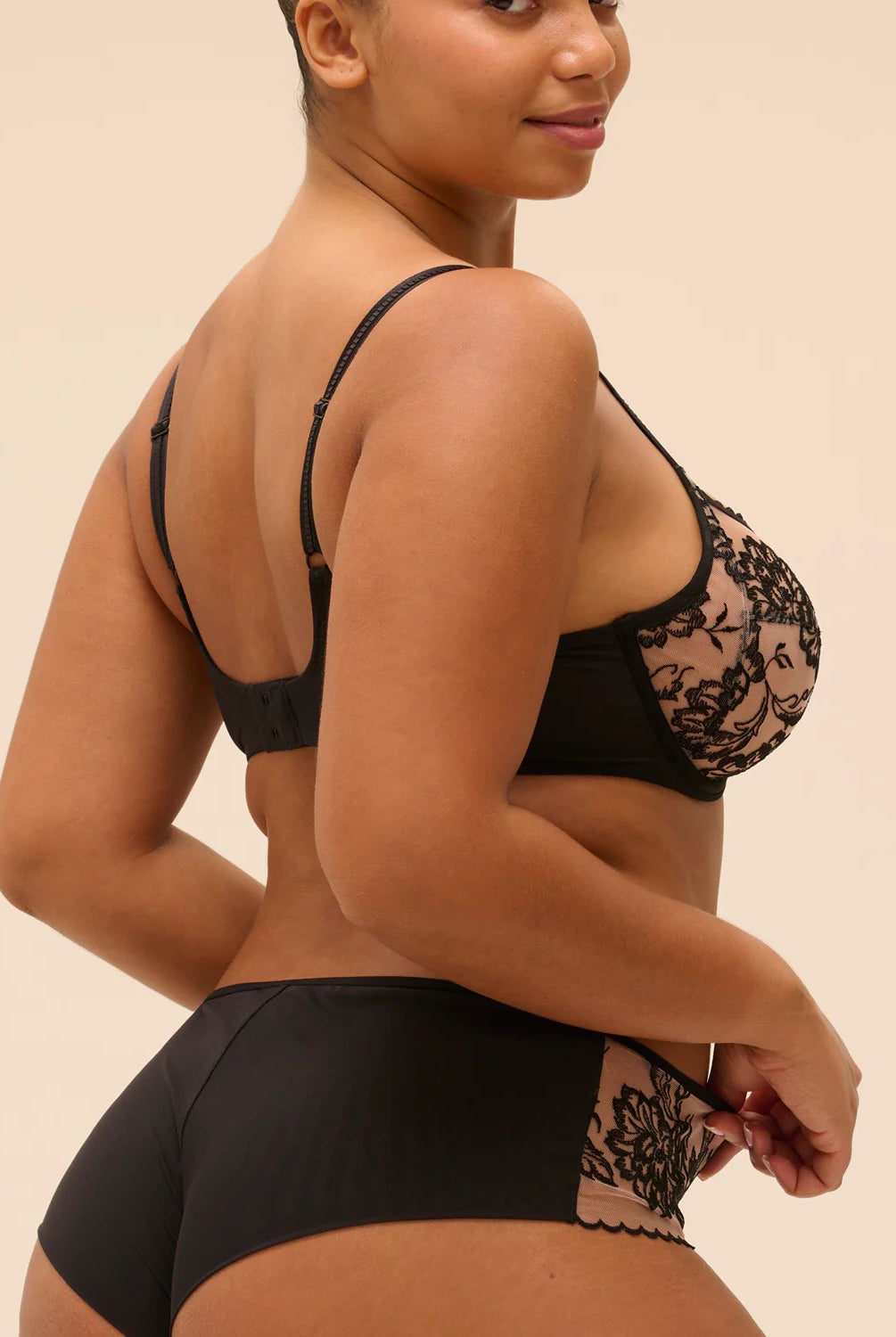 Simone Perele Romance Shorty Brief - Black Tattoo - La Donna