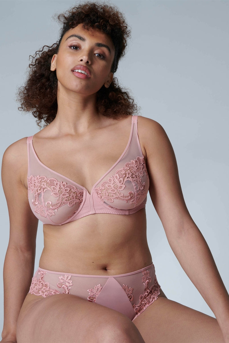 Simone Perele Saga Full Cup Plunge Bra - Verona Pink - La Donna