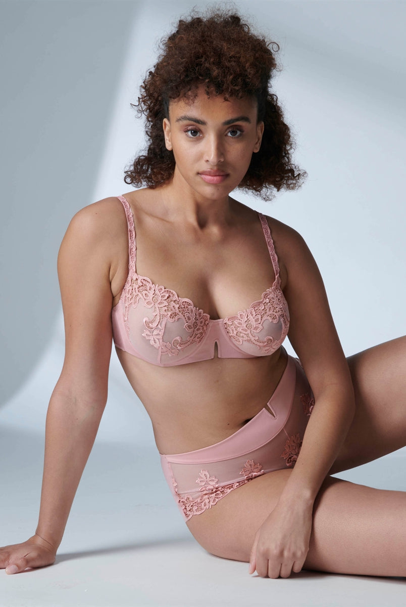 Simone Perele Saga Half Cup Bra - Verona Pink - La Donna