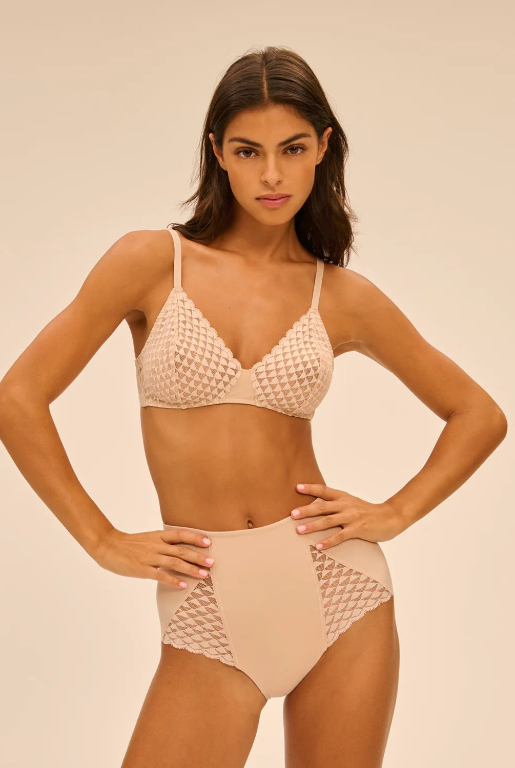 Simone Perele Subtile Wire Free Triangle Bra - Peau Rose - La Donna